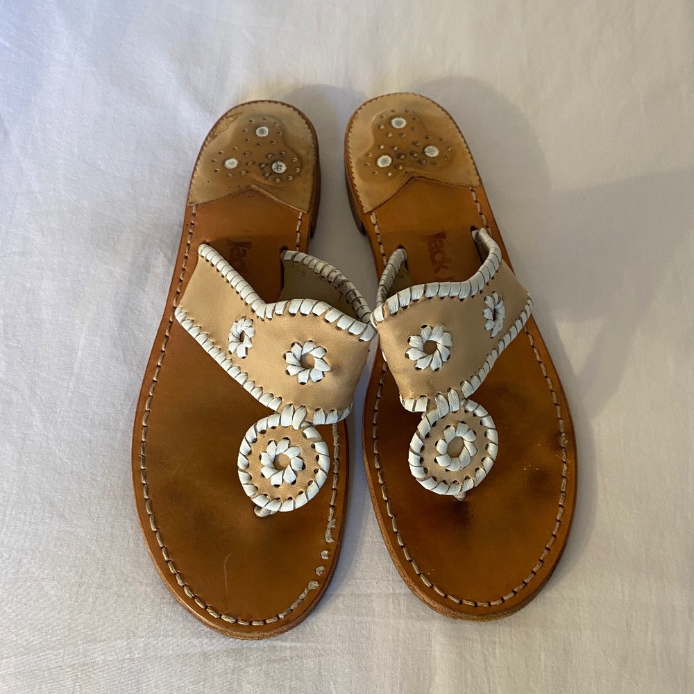 Women’s Jack Roger’s sandals Tan/white size 9m